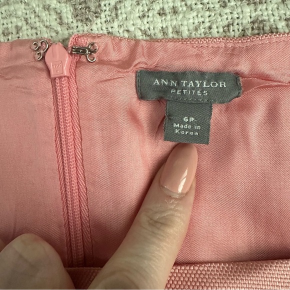 Ann Taylor Pink Silk Sleeveless Square Neck Dress - Picture 3 of 7